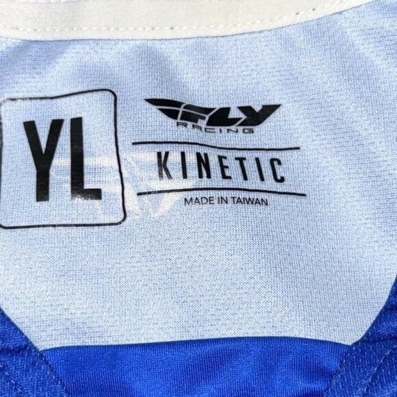 Fly Racing Kinetic Youth Large Blue & Gray Jersey 100% Polyester Long Sleeve Lig - Picture 2 of 7